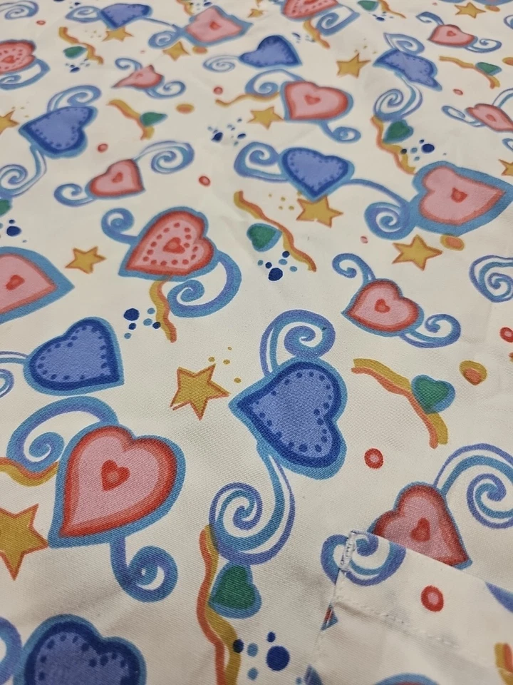 Natural Uniform Women's White Heart Print Scrub Top Size S - Image 2 of 4