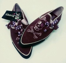 Draven Shoes Women Size 8 Pointy Gothic Rock Emo Lipstick Skull And Bones 