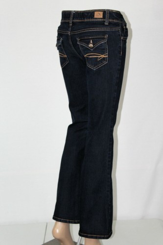 JORDACHE Youth Girls Size 14 Dark Wash Flare Leg Stretch Jeans 29" Inseam EUC - Picture 4 of 12