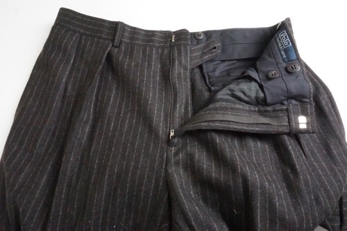 Traje Polo Ralph Lauren x Corneliani Marrón Franela Rayas Lana 2 Piezas Talla 40R - Imagen 12 de 12