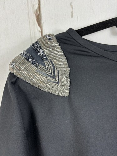Elizabeth and James Gothic Art Deco Style Embellished Tunic Mini Dress Sz L - Picture 4 of 12