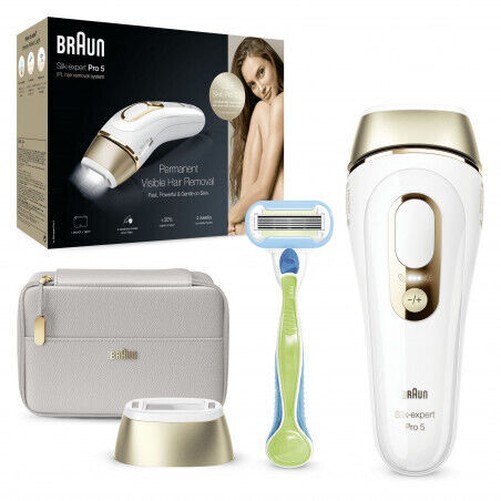 Braun Silk-expert Pro 5 PL5054 Depiladora Luz Pulsado 400000 Flash con Funda