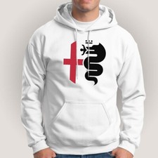 Red and Black Alfa Romeo Men's Hoodie Clothing White