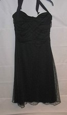 Charlotte Russe Ladies Black Polka Dot Halter Party Social Dress Small NWOTS 