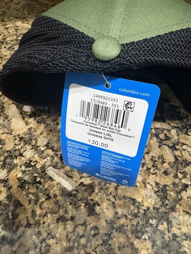 Sombrero de malla FlexFit marca Columbia Color: verde/negro Talla: L/XL (nuevo con etiquetas) - Imagen 6 de 10