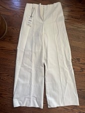 Zara ZW Collection white high waist pants