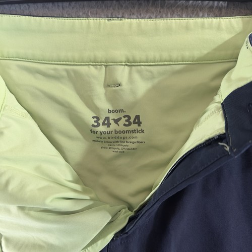 Birddogs Pants Mens 34x26* Blue Performance Chino Lined Stretch Golf Slim - Picture 9 of 14