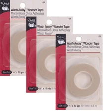 Dritz 406 1/4-Inch by 10-Yard Wash Away Wonder Tape (3 Pack)