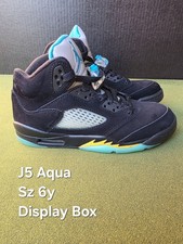 Jordan Air Jordan 5 Aqua Black Yellow Boys' High Top Sneakers Size 6Y
