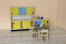 Alte kleine Puppenküche 60er Jahre Küche für Puppenstube Puppenhaus Holz