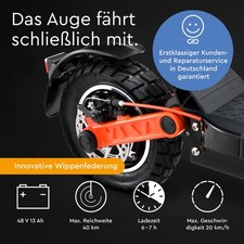E-Scooter mit Straßenzulassung Joyor S5 13Ah 624Wh 500W Offroad Elektroroller – Bild 3