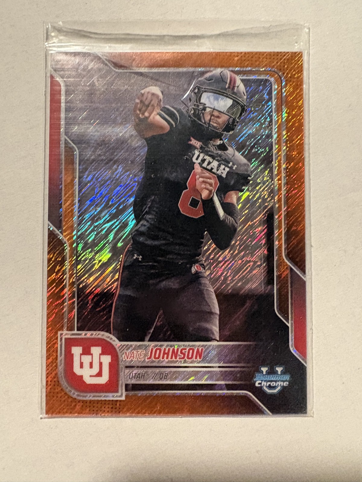 2025 Bowman Chrome - Nate Johnson #57 Orange Shimmer Refractor /25 (RC)