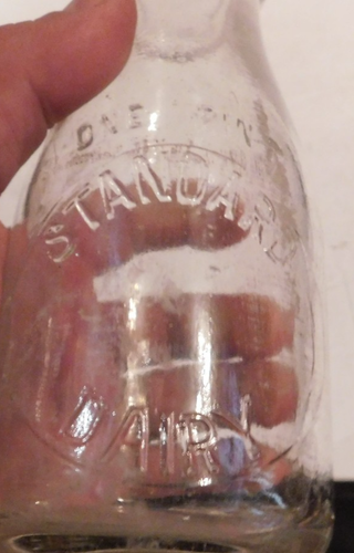 NEAT ONE PINT STANDARD DAIRY MILK GLASS BOTTLE - Picture 4 of 7