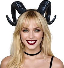 Devil Goat Horns Headband - Demon Sheep Horn Headband for Adult Cosplay