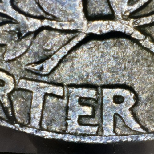 Rare - 1966 Washington Quarter with Die Crack On Eagles Chest Error - Foto 17 di 19