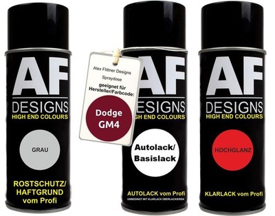 Spraydose Set für Dodge GM4 Claret Red Perl Metallic Autolack Klarlack Grundieru