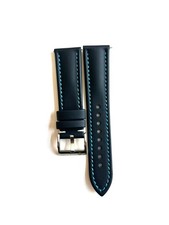 BLUE High Quality Real Sailcloth Waterproof Watch Strap AQUA Stitch