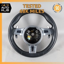 11-14 Porsche Panamera 970 Steering Wheel w/ Paddle Shifters Leather Black OEM