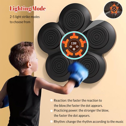 Máquina de Boxeo de Música Inteligente Adultos Niños 9 Modos de Entrenamiento con Guantes de Boxeo Bolsa de Pared - Imagen 23 de 51