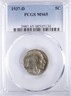 1937 D Buffalo Nickel PCGS MS65 Exceptional Strike, Light Golden Toning Denver