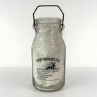One-Gallon Avon Dairies Rochester NY Milk Bottle Glass w/ Metal Handle- vintage