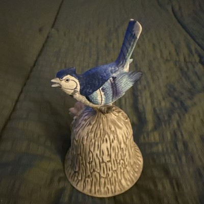 Vintage Towle Blue Jay Bird Bell Figurine Collectible