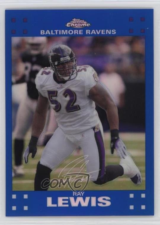 2007 Topps Chrome Blue Refractor Ray Lewis #TC95 HOF 10p1
