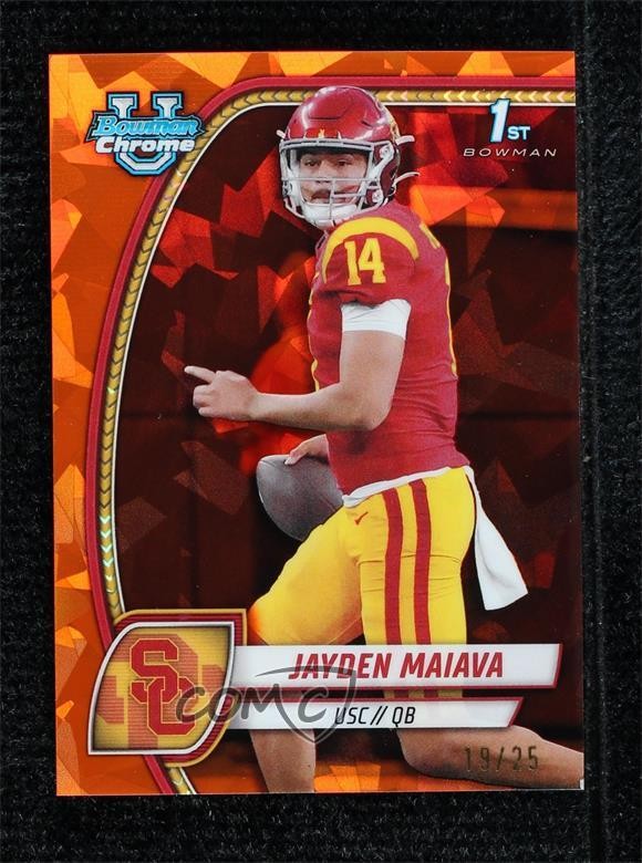 2024 Bowman U Chrome Sapphire Edition Orange 19/25 Jayden Maiava #195 18ty