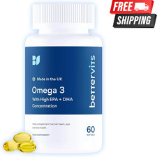 High Strength Bettervits Omega 3 Capsules - 33% EPA & 22% DHA - 60 Capsules