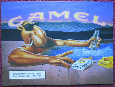1991 CAMEL Cigarettes Tobacco Print Ad ~ JOE CAMEL Relaxing in a Hot Tub ART