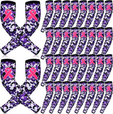 Breast Cancer Awareness Sleeve Bulk Pink Ribbon Arm Sleeve for Sport Football Ba