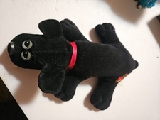 Vintage 1986 Pound Puppy, Plush Tonka Stuffed Animal, 8" Black Puppy.