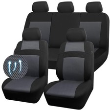 CAR PASS 3D Air Mesh Seat Cover Full Sets, Charcoal Car Seat Cover with 5mm C...