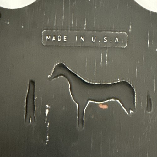 VINTAGE CAST ALUMINUM WALL HANGING ENTERTAINMENT MAN HORSE 1868 - Picture 5 of 9