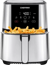 Chefman TurboFry Touch Air Fryer, Large 5-Quart 5 Quarts, Stainless Steel 