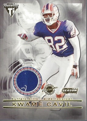 2001 Titanium Post Season Jerseys #11 Kwame Cavil Jersey - FB (Red/white)
