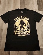 Bigfoot Sasquatch Hide And Seek World Champ T Shirt Size M camping outdoors
