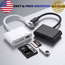 USB C 3 in 1 Hub Converter Type-C Adapter SD Card Reader For MacBook Pro Laptop