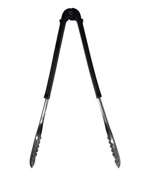 Pampered Chef Bar B Tongs Barbeque Barbq Grill Tongs 14  Black Stainless READ