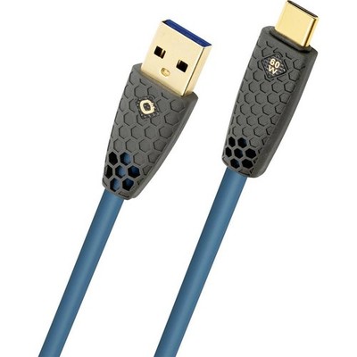 Oehlbach USB-Kabel USB-A Stecker, USB-C  Stecker 1 m Petrol Geflechtschirm