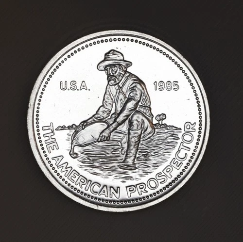 1985 Engelhard 1/4oz American Prospector .999 Fine Silver Round Rare!