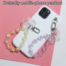 Mobile Phone Chain Wrist Strap butterflies Phone Case Lanyard Charm Pendant
