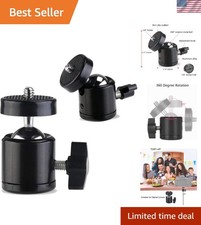 Portable 360-Degree Mini Ball Head Tripod Adapter, 2-Pack for Versatile Shooting