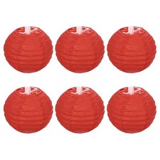 6pcs 4 Inch Folding Hanging Paper Lanterns Small Lampshade Red