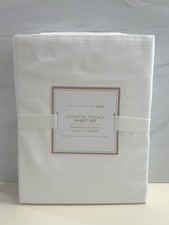 Pottery Barn Teen Essential Percale Sheet Set Queen NWT White