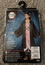 New Demon Slayer Nezuko Kimono Dress Child Halloween Costume SMALL 4-6 