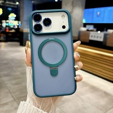 For iPhone 16 17 Pro Max 15 14 13 12 11 Mag Safe Stand Case + Camera Lens Cover