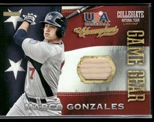 Marco Gonzales 2013 Panini USA Baseball Champions #6 MEM Game Gear Bats Team USA