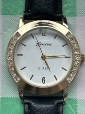 Geneva Gold Tone White Dial Women s Quartz Watch