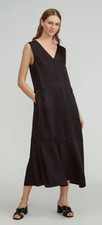 EVERLANE The Satin V-Neck Maxi Dress Black - Size XS - NWT
